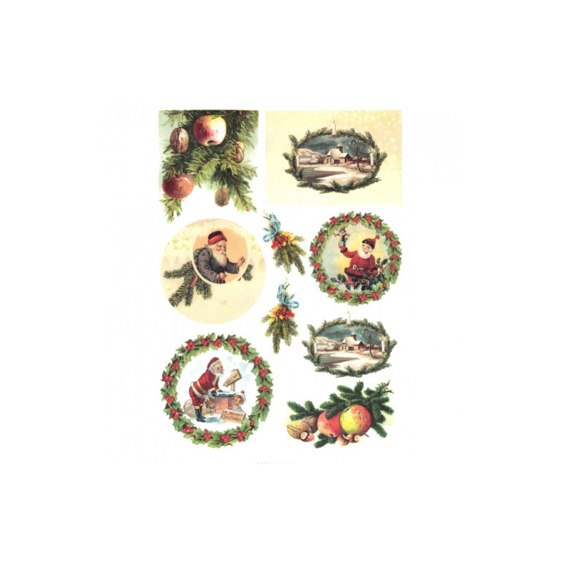 Rice decoupage paper santa claus A4 ITD 586
