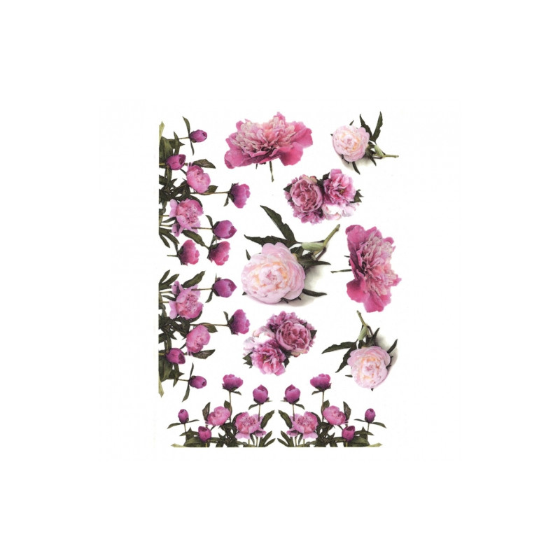 Papier ryżowy do decoupage kwiaty piwonie A4 ITD R042 - sklep plastycz