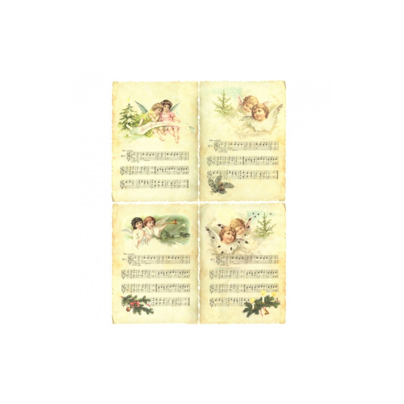 Rice decoupage paper cherubs notes A4 ITD R186