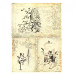 Rice decoupage paper vintage A4 ITD R190