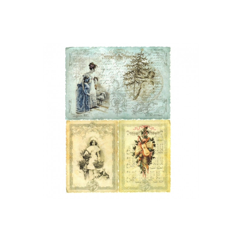 Papier ryżowy do decoupage boże narodzenie zima A4 ITD R191 - sklep pl