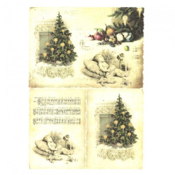 Rice decoupage paper christmas tree sheet music A4 ITD R194