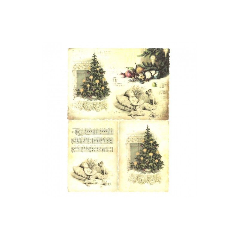 Rice decoupage paper christmas tree sheet music A4 ITD R194