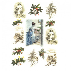 Papier ryżowy do decoupage boże narodzenie stroiki A4 ITD R198 - sklep