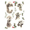 Papier ryżowy do decoupage vintage ostrokrzew A4 ITD R199 - sklep plas