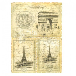 Papier ryżowy do decoupage paryż vintage A4 ITD R213 - sklep plastyczn