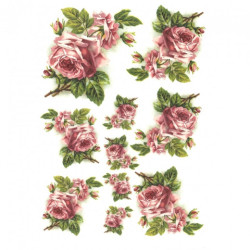 Papier ryżowy do decoupage róże A4 ITD R222 - sklep plastyczny - szał