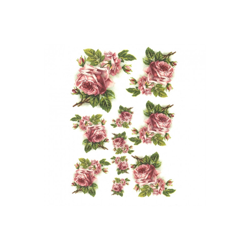 Papier ryżowy do decoupage róże A4 ITD R222 - sklep plastyczny - szał