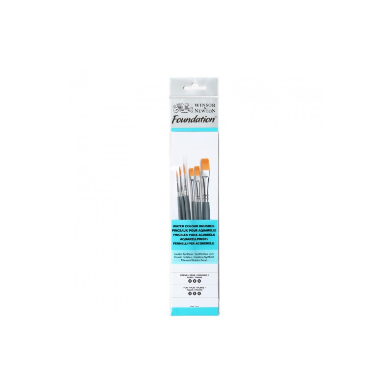 Winsor & Newton fundation set 6 sythetic watercolors brushes