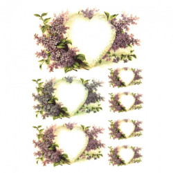 Papier ryżowy do decoupage kwiaty serce A4 ITD R295 - sklep plastyczny