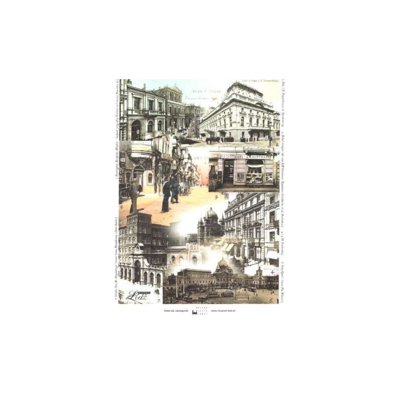 Papier ryżowy do decoupage miasto retro A4 ITD R296 - sklep plastyczny