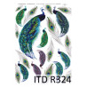 Rice decoupage paper peacock A4 ITD R324