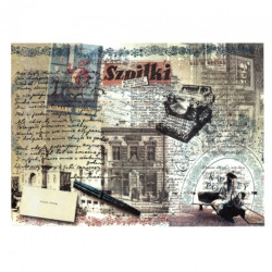 Papier ryżowy do decoupage napisy maszyna do pisania A4 ITD R352 - skl