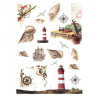 Papier ryżowy do decoupage muszle latarnia A4 ITD R407 - sklep plastyc