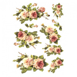 Papier ryżowy do decoupage kwiaty róże A4 ITD R423 - sklep plastyczny