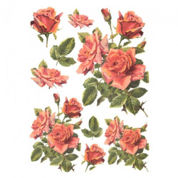 Papier ryżowy do decoupage kwiaty róże A4 ITD R424 - sklep plastyczny