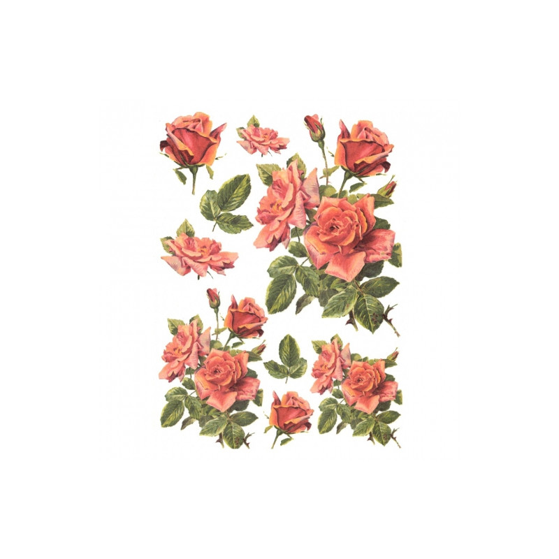 Rice paper for decoupage flowers roses A4 ITD R424