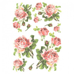 Papier ryżowy do decoupage kwiaty róże A4 ITD R425 - sklep plastyczny