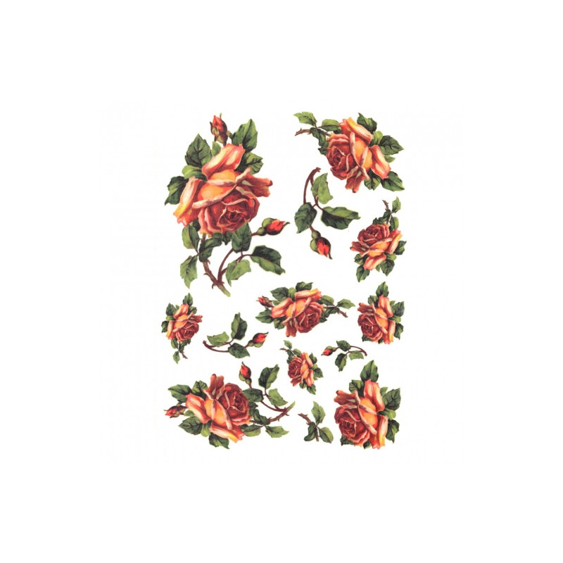 Rice paper for decoupage flowers roses A4 ITD R426