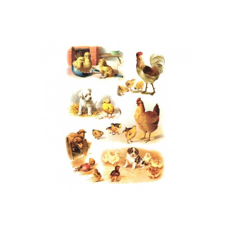 Rice decoupage paper A4 ITD R472 easter animals