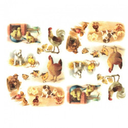Rice paper for decoupage A4 ITD R473 easter animals