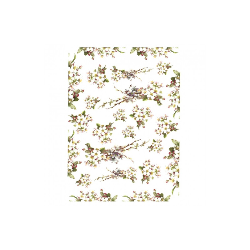 Papier ryżowy do decoupage kwiat jabłoni A4 ITD R685- sklep plastyczny