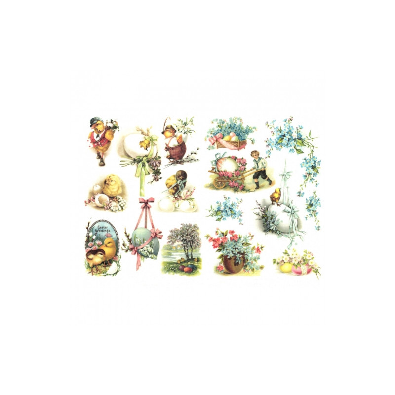 Papier ryżowy do decoupage A4 ITD R490 wielkanoc - sklep plastyczny -