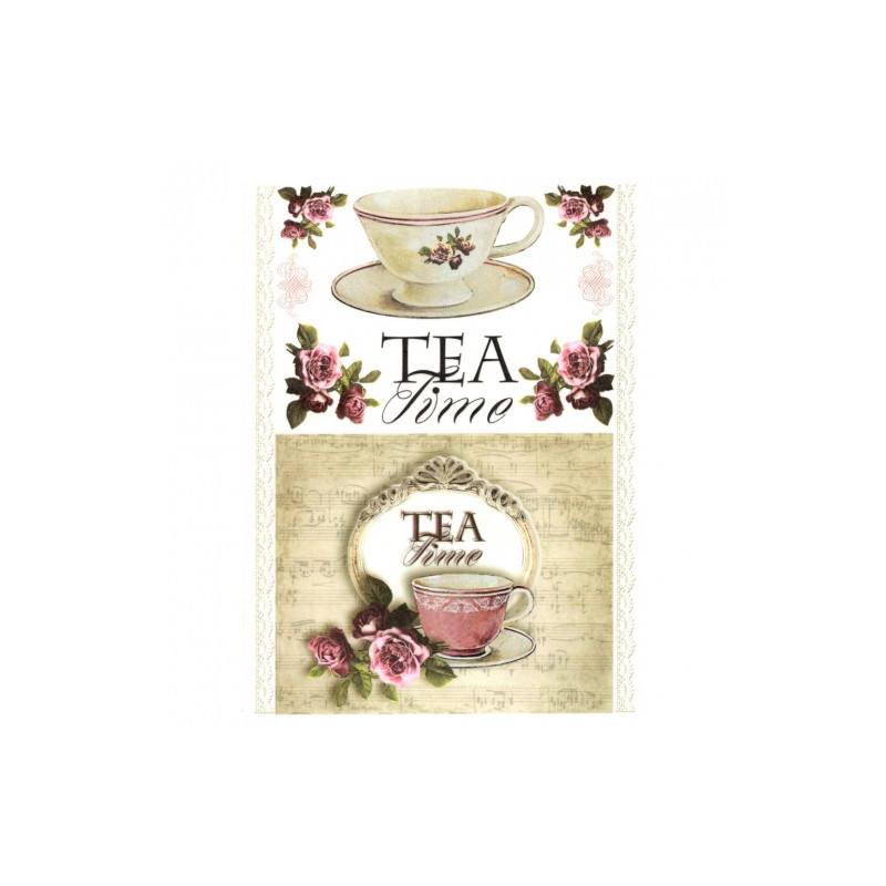 Rice decoupage paper a cup tea A4 ITD R492