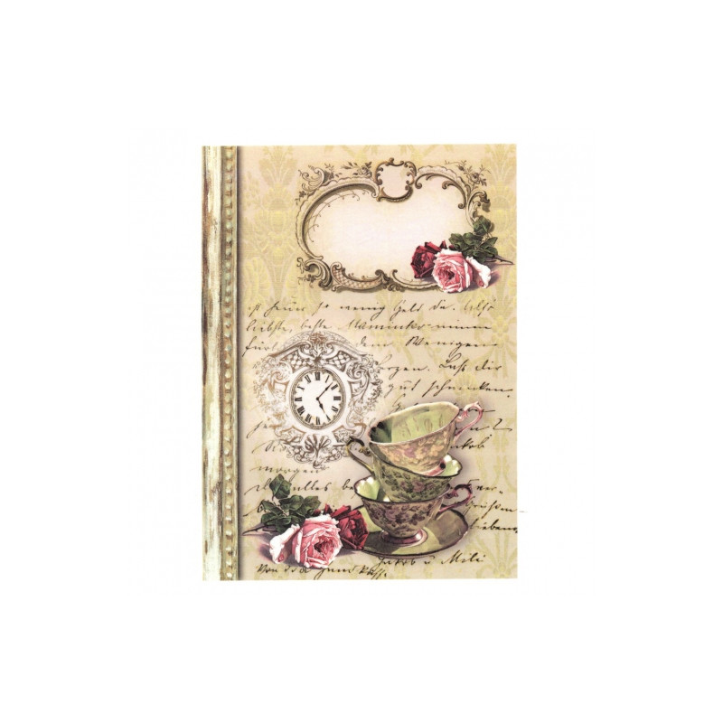 Papier ryżowy do decoupage retro, filiżanki A4 ITD R495 - sklep plasty