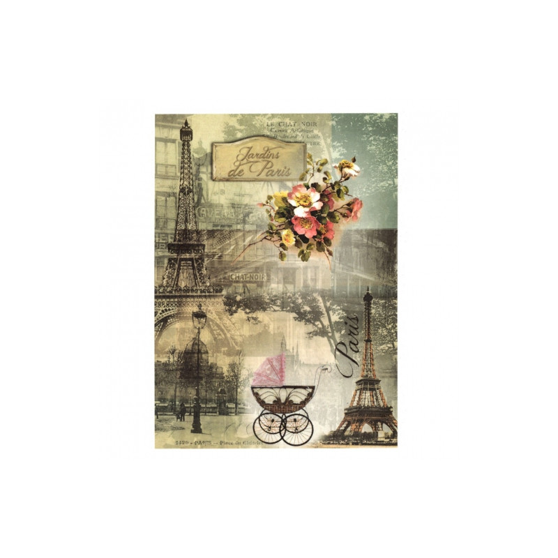 Papier ryżowy do decoupage paryż retro A4 ITD R497 - sklep plastyczny