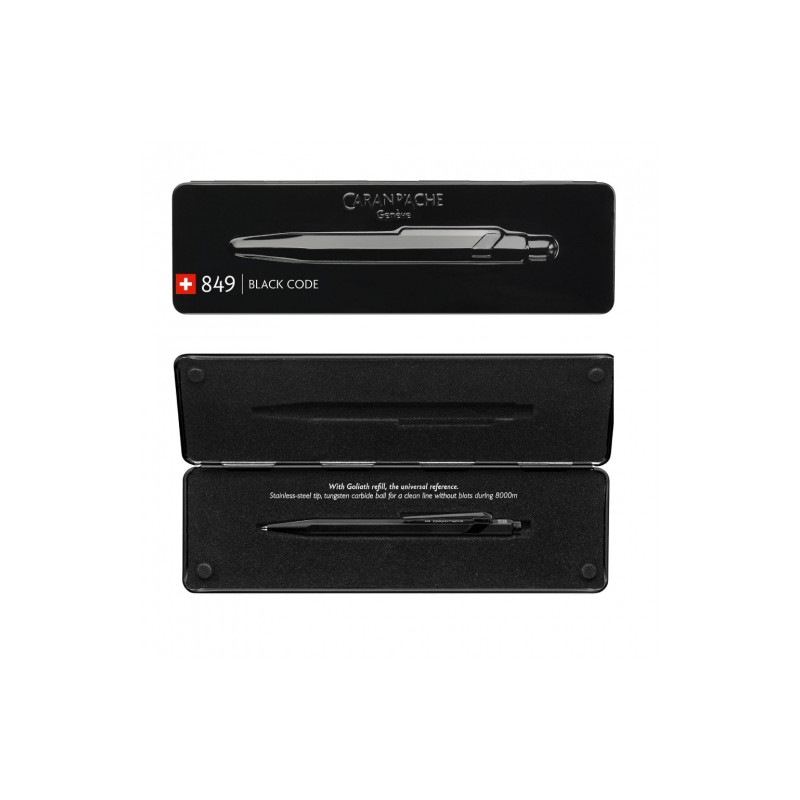 Caran'dAche 849 roller ballpoint pen in a black case