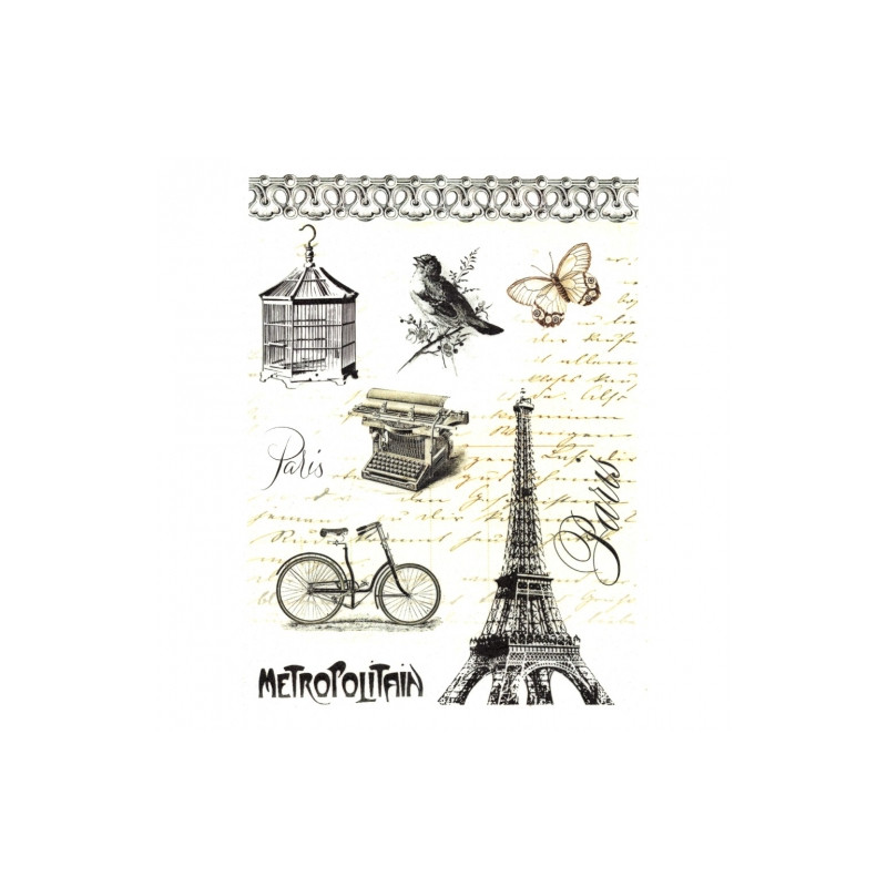 Rice paper for decoupage paris eiffel tower A4 ITD R503