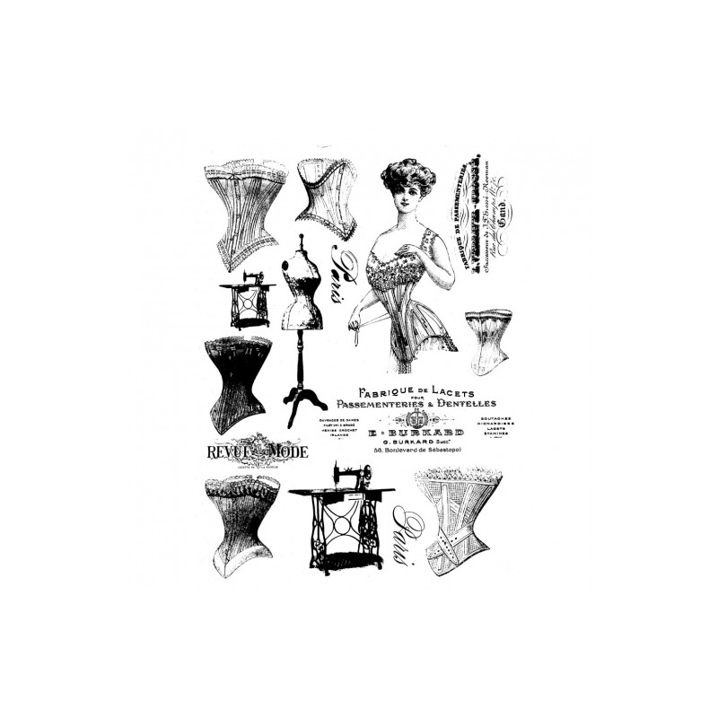 Rice decoupage paper paris retro A4 ITD R509