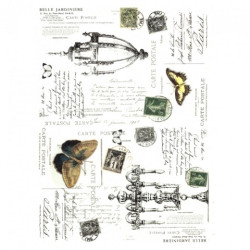 Papier ryżowy do decoupage napisy motyle A4 ITD R513 - sklep plastyczn