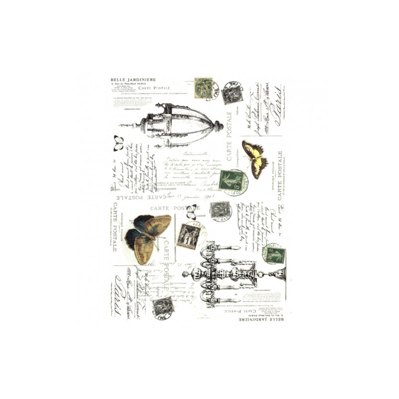 Papier ryżowy do decoupage napisy motyle A4 ITD R513 - sklep plastyczn