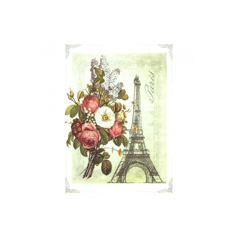 Papier ryżowy do decoupage paryż wieża eiffla A4 ITD R525 - sklep plas