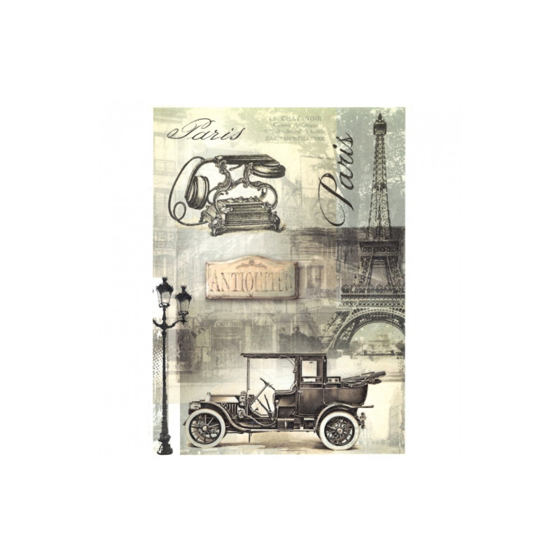 Papier ryżowy do decoupage paryż auto vintage A4 ITD R530 - sklep plas