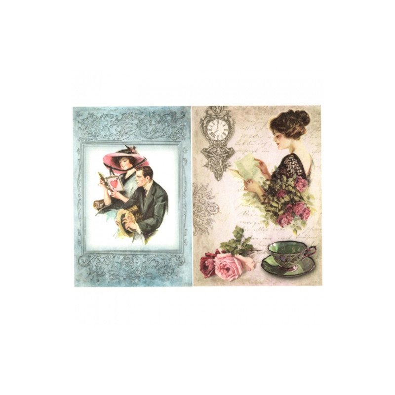 Papier ryżowy do decoupage kobieta filiżanka A4 ITD R531 - sklep plast