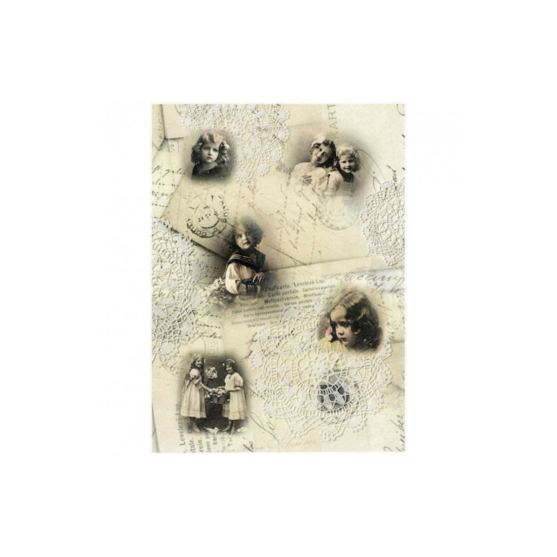 Rice paper for decoupage vintage dzieci A4 ITD R560