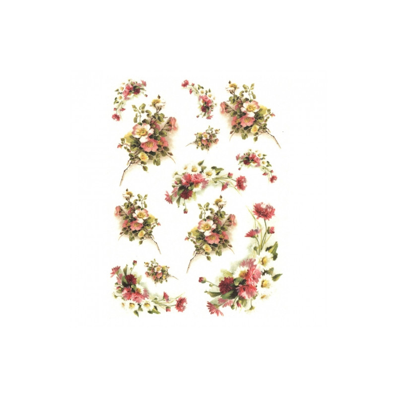 Rice paper for decoupage flowers A4 ITD R565