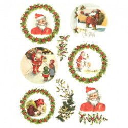 Papier ryżowy do decoupage mikołąj A4 ITD R576 - sklep plastyczny - sz