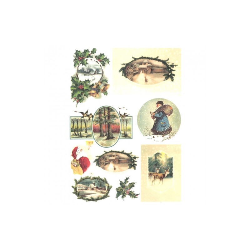 Papier ryżowy do decoupage motywy świąteczne A4 ITD R579 - sklep plast