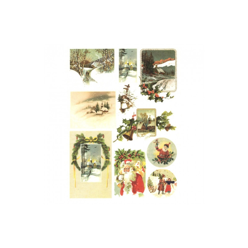 Rice paper for decoupage christmas themes A4 ITD R580