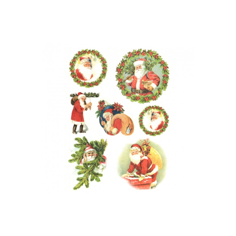 Papier ryżowy do decoupage mikołaj A4 ITD R582 - sklep plastyczny - sz