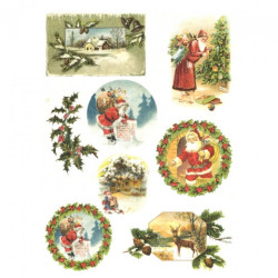 Papier ryżowy do decoupage boże narodzenie mikołaj A4 ITD R583 - sklep