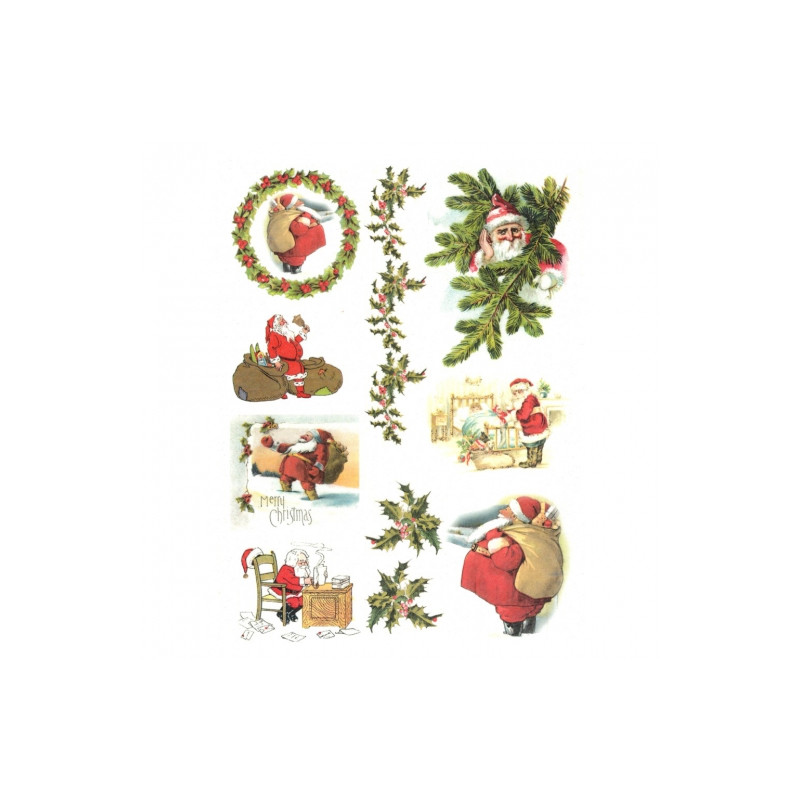 Rice decoupage paper winter santa A4 ITD R585