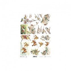 Papier ryżowy do decoupage A4 ITD R599 - sklep plastyczny - szał dla p