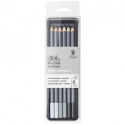 Winsor&Newton studio collection zestaw 6 ołówków z węgla drzewnego - s