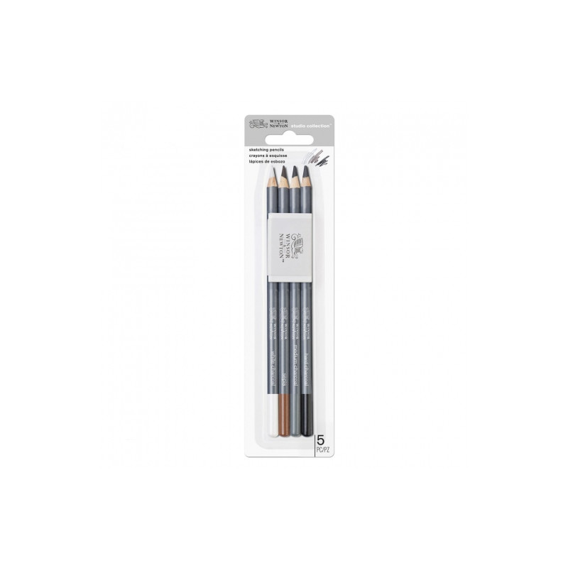 Winsor&Newton studio collection zestaw do szkicowania 4 ołówki + gumka