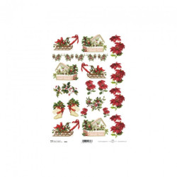 Papier ryżowy do decoupage gwiazda betlejemska A4 ITD R600 - sklep pla